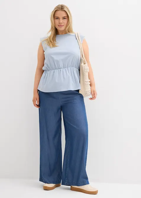 Bukse i vid modell og lett lyocell, bonprix