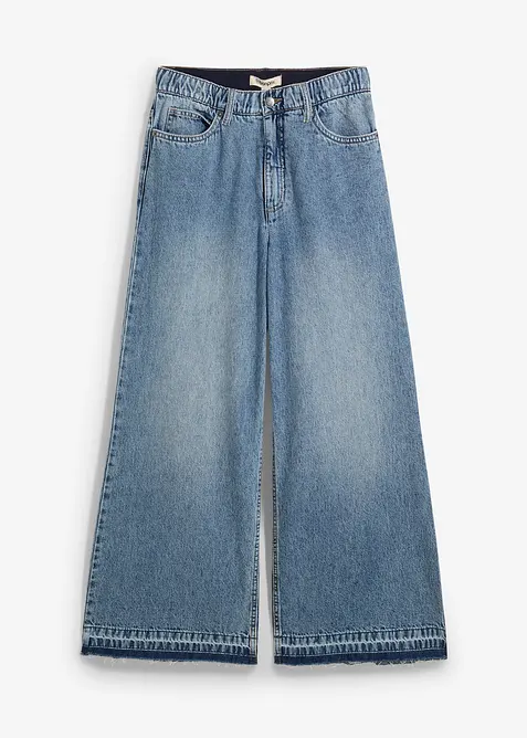 Wide Leg-jeans High Waist, cropped, bonprix