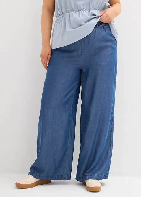 Bukse i vid modell og lett lyocell, bonprix