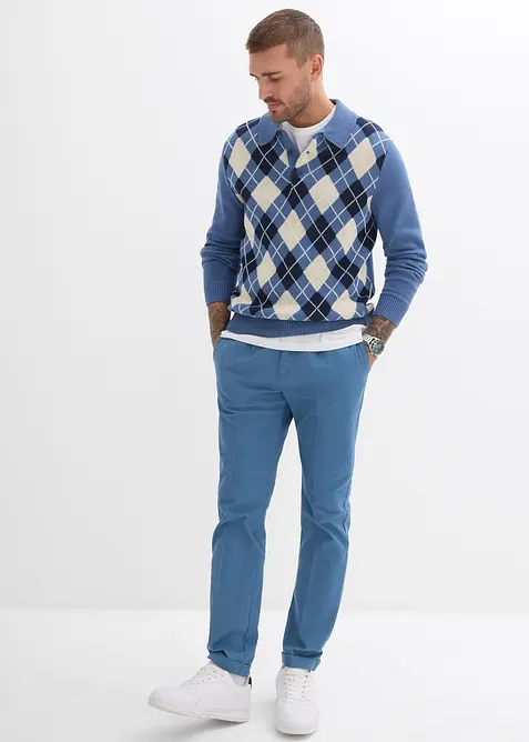 Regular-Fit bukse med buksepress, av bomullstwill, Straight, bonprix