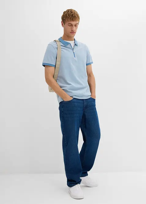 Piké-poloskjorte med glidelås, bonprix