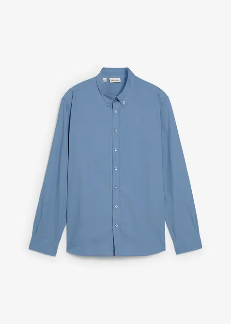 Langarmet skjorte av 100% bomull med patches, bonprix