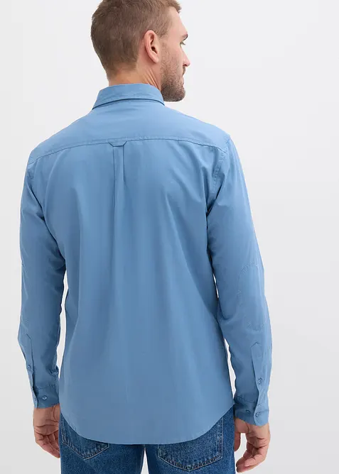 Langarmet skjorte av 100% bomull med patches, bonprix