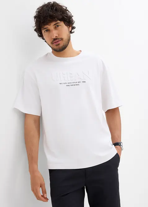 T-skjorte i 100% økologisk bomull med 3D-print, Loose Fit, bonprix