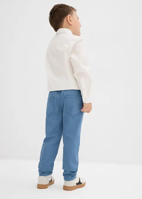 Regular Fit slip on-bukse i 100% bomull, Straight, bonprix