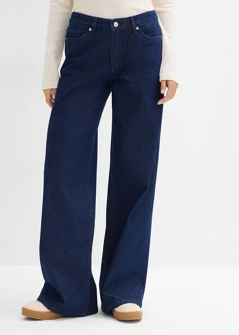 Wide Leg-jeans, Mid Waist, Low Stretch Full Length, bonprix
