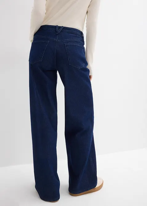 Wide Leg-jeans, Mid Waist, Low Stretch Full Length, bonprix