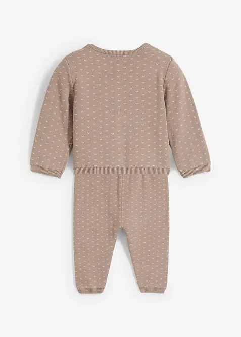 Cardigan og bukse i bomullsmiks (2-delt sett), bonprix