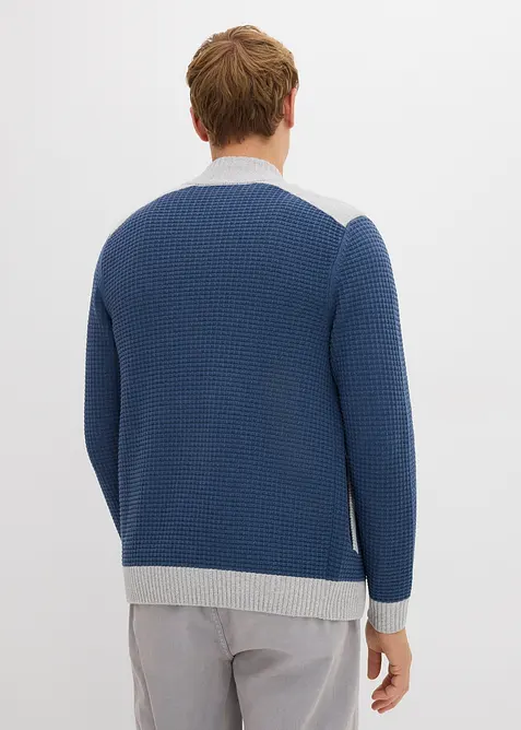 Grovstrikket cardigan med ståkrage, bonprix