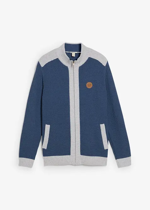 Grovstrikket cardigan med ståkrage, bonprix