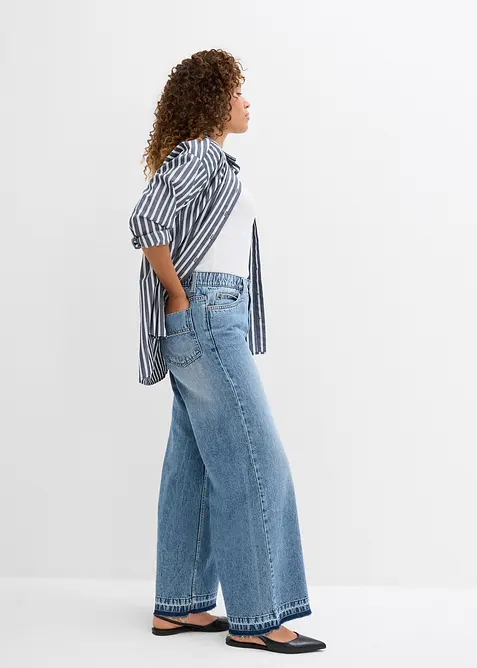 Wide Leg-jeans High Waist, cropped, bonprix