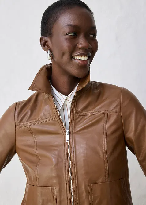 Skinnjakke i lammenappa, bonprix