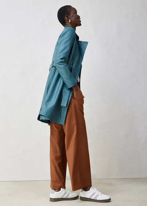 Skinnjakke i lammenappa og trenchcoat-modell, bonprix