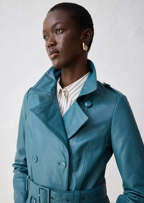 Skinnjakke i lammenappa og trenchcoat-modell, bonprix