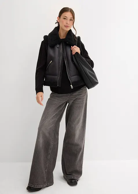 Vest i imitert skinn, bonprix