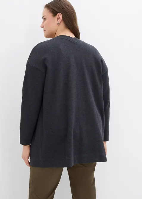 Lang sweatjakke i myk bomullsmiks, bonprix