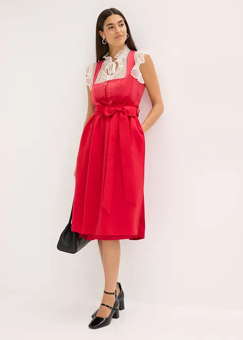 Legglang tyrolerkjole med fl&oslash;yel (2-delt sett), bonprix