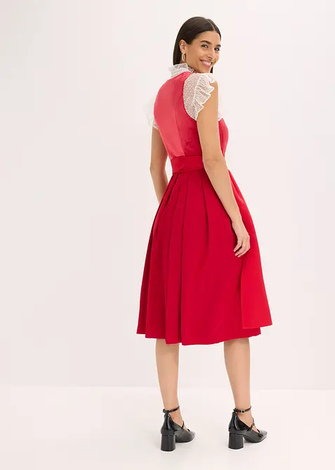 Legglang tyrolerkjole med fl&oslash;yel (2-delt sett), bonprix