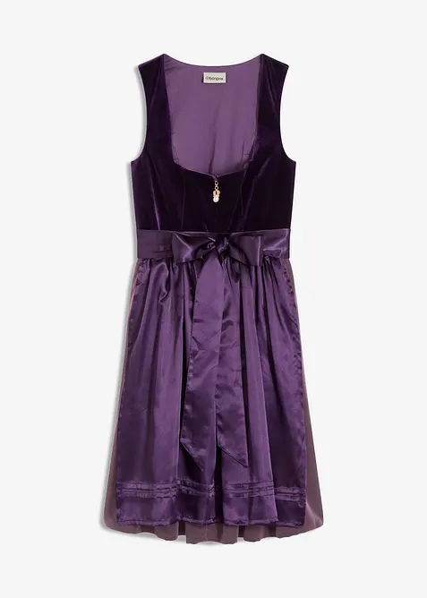 Dirndl med fl&oslash;yel, i midi-lengde (2-delt sett), bonprix