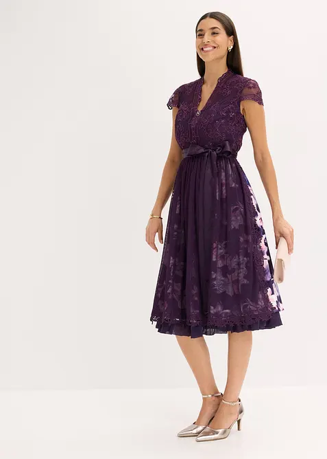 Dirndl med broderi og fløyelsskjørt (2-delt sett), bonprix