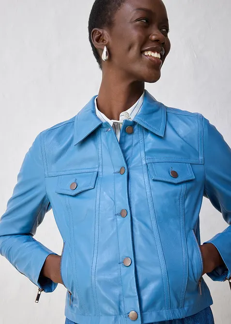 Skinnjakke i lammenappa, bonprix