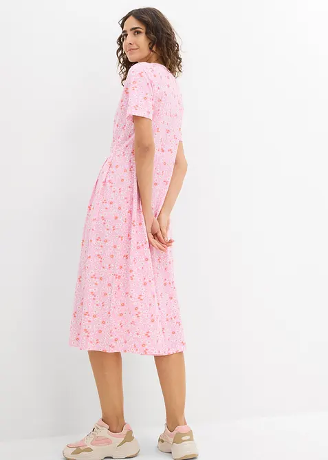 Trikotkjole i bomull, midi-lengde, bonprix