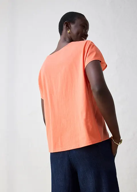 Topp med silke og vevd innfelling, bonprix