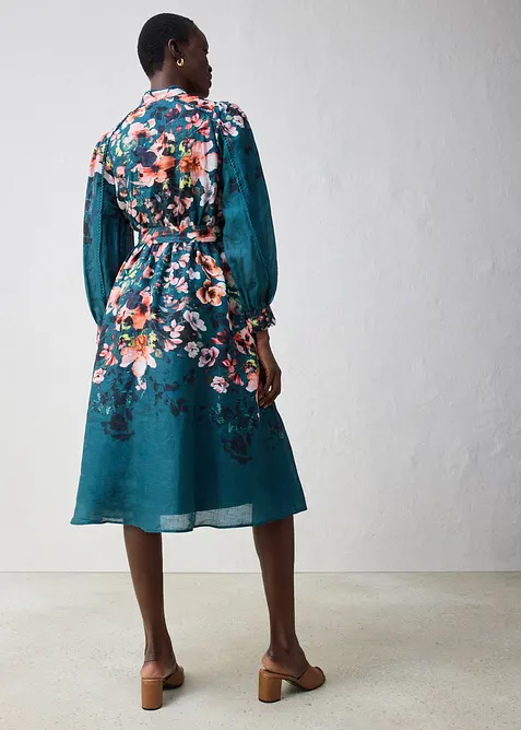 Midikjole i rami (2-delt sett med belte), bonprix