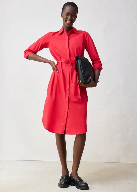 Skjortekjole med silkeandel, bonprix