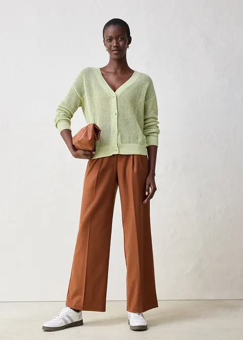 Cardigan med hullmønster, bonprix