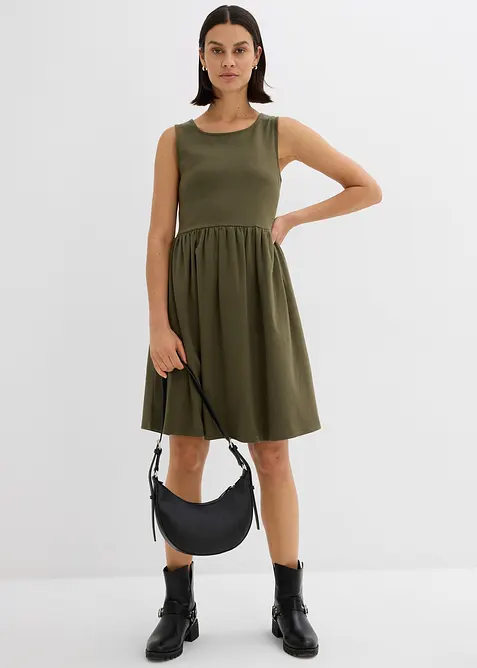 Trikotkjole i 100% bomull med lommer, bonprix