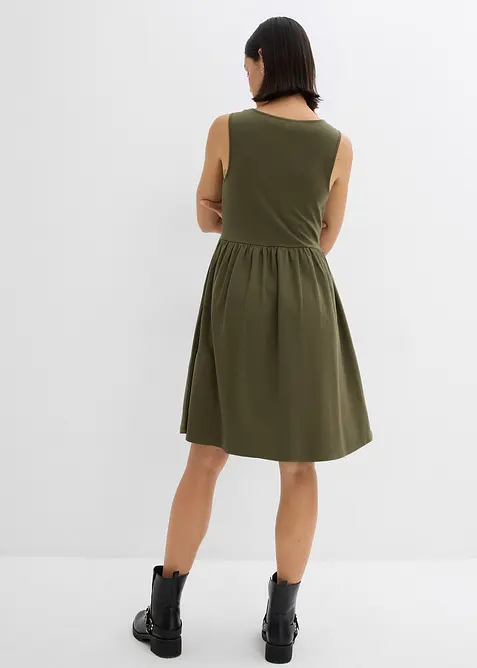 Trikotkjole i 100% bomull med lommer, bonprix