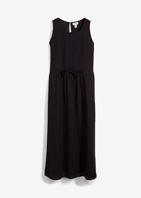 Maxikjole i lett lin-/viskosemiks, bonprix