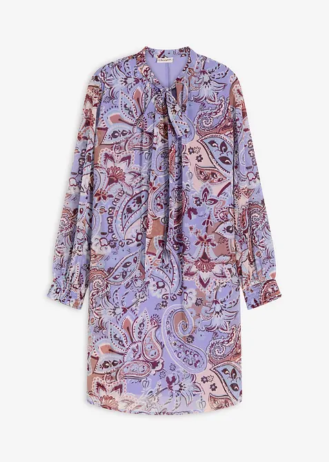 Tunikakjole i chiffon med knyting i halsen, bonprix