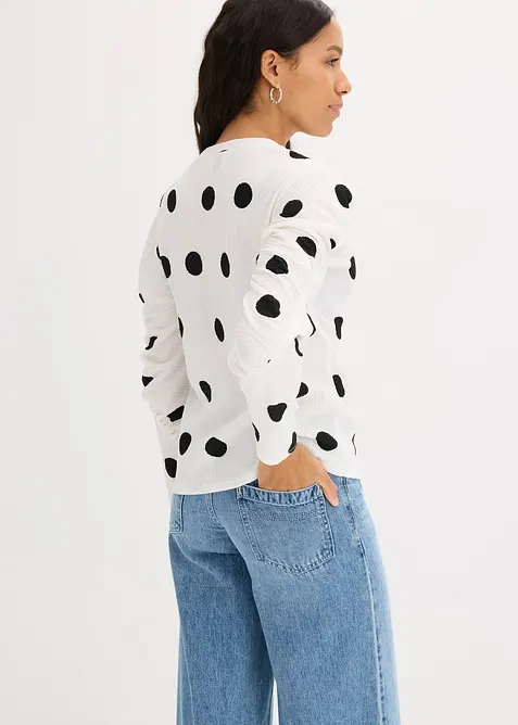 Langermet topp i strukturert krepp-materiale, bonprix