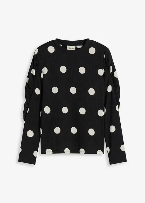 Langermet topp i strukturert krepp-materiale, bonprix