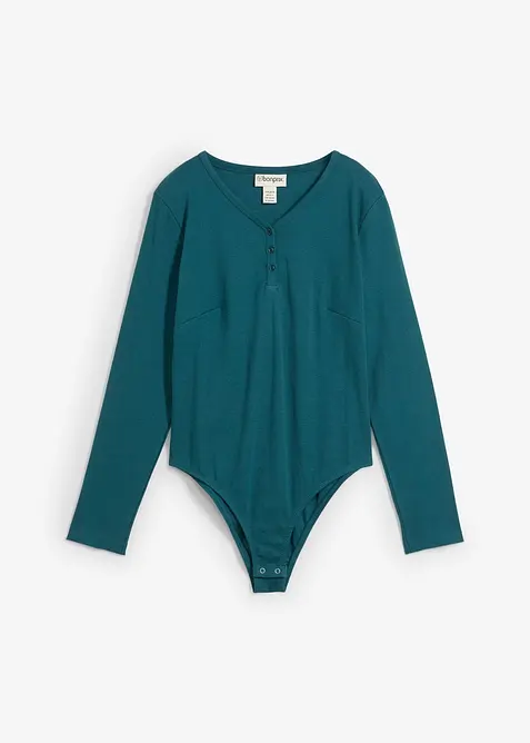 Ribbet body i 100% bomull, bonprix