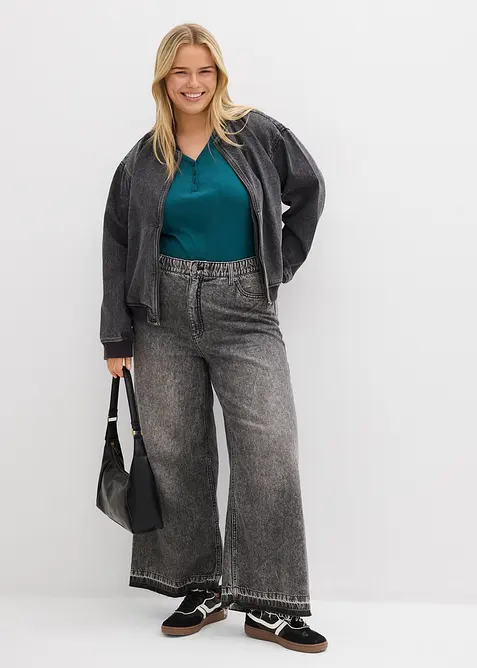 Ribbet body i 100% bomull, bonprix