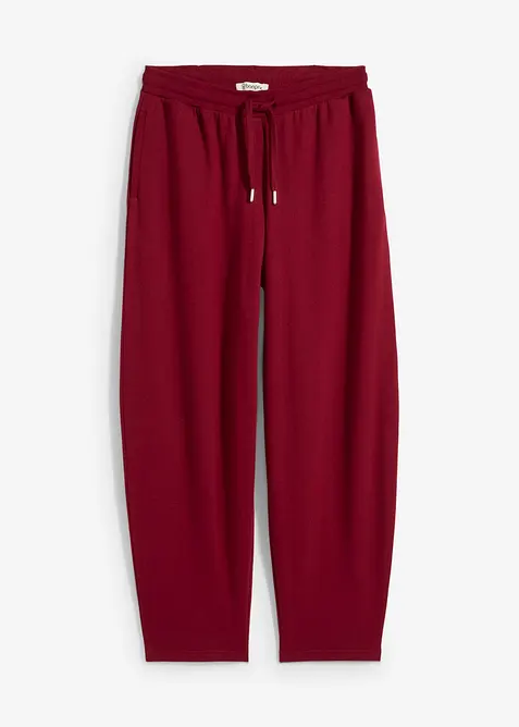 Joggebukse i 100% &oslash;kologisk bomull og barrel modell, bonprix