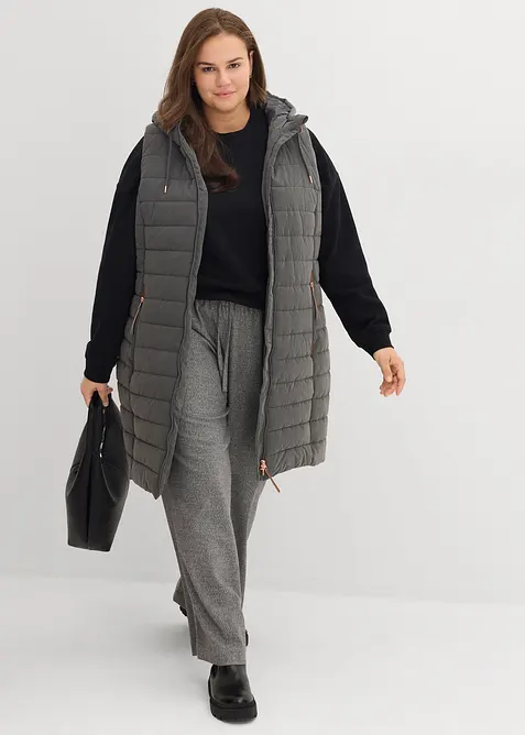 Lang, vattert vest, bonprix