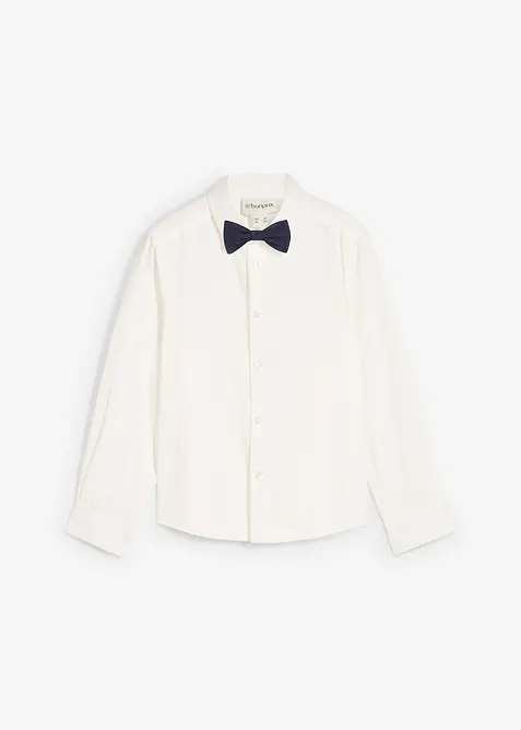 Langermet skjorte og tversoversl&oslash;yfe (2-delt sett), bonprix