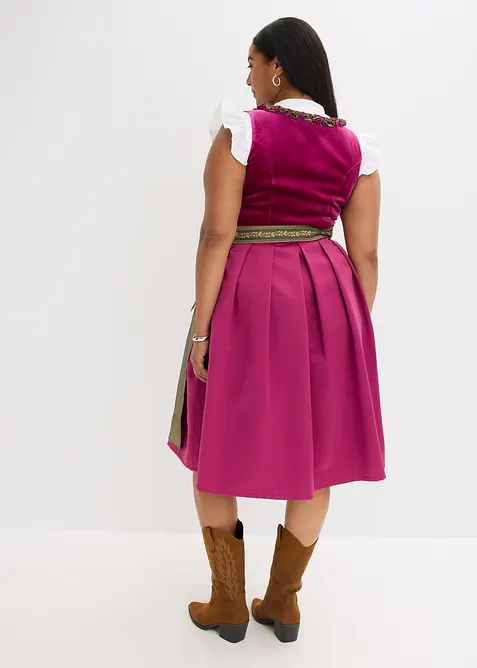 Dirndl med fl&oslash;yel i midi-lengde (2-delt sett), bonprix