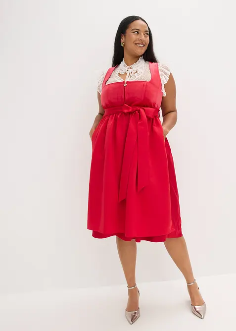 Legglang tyrolerkjole med fl&oslash;yel (2-delt sett), bonprix