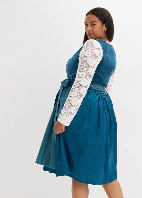 Dirndl med fl&oslash;yel i midi-lengde (2-delt sett), bonprix