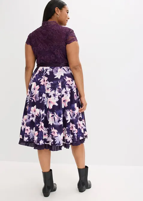 Dirndl med broderi og fløyelsskjørt (2-delt sett), bonprix