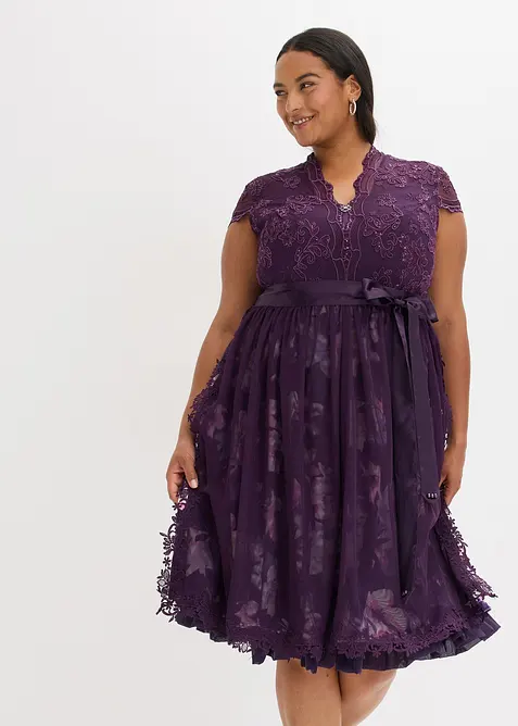 Dirndl med broderi og fløyelsskjørt (2-delt sett), bonprix