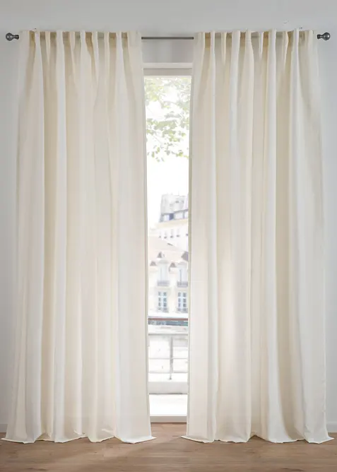 Gardin med stripemønster og resirkulert polyester (1-pack), bonprix