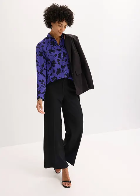 Chiffonbluse med print, bonprix