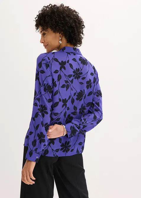 Chiffonbluse med print, bonprix