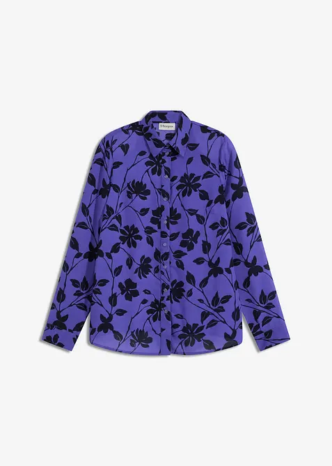 Chiffonbluse med print, bonprix